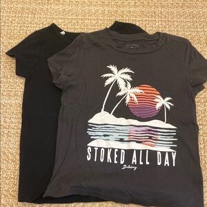 Billabong Kids Black and Gray Graphic Tee Set